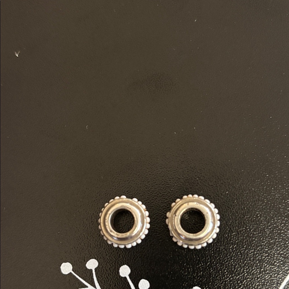 Brighton silver spacer beads with tiny white beads. - Picture 2 of 4